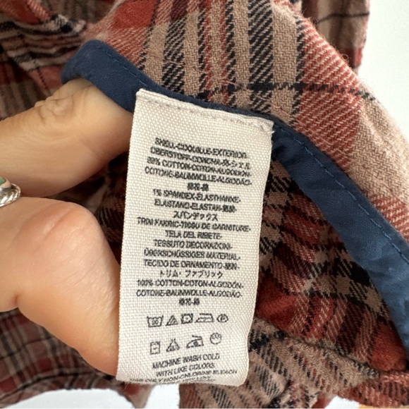 Free People Victorian Red Brown Plaid Jacket XS - Picture 9 of 9